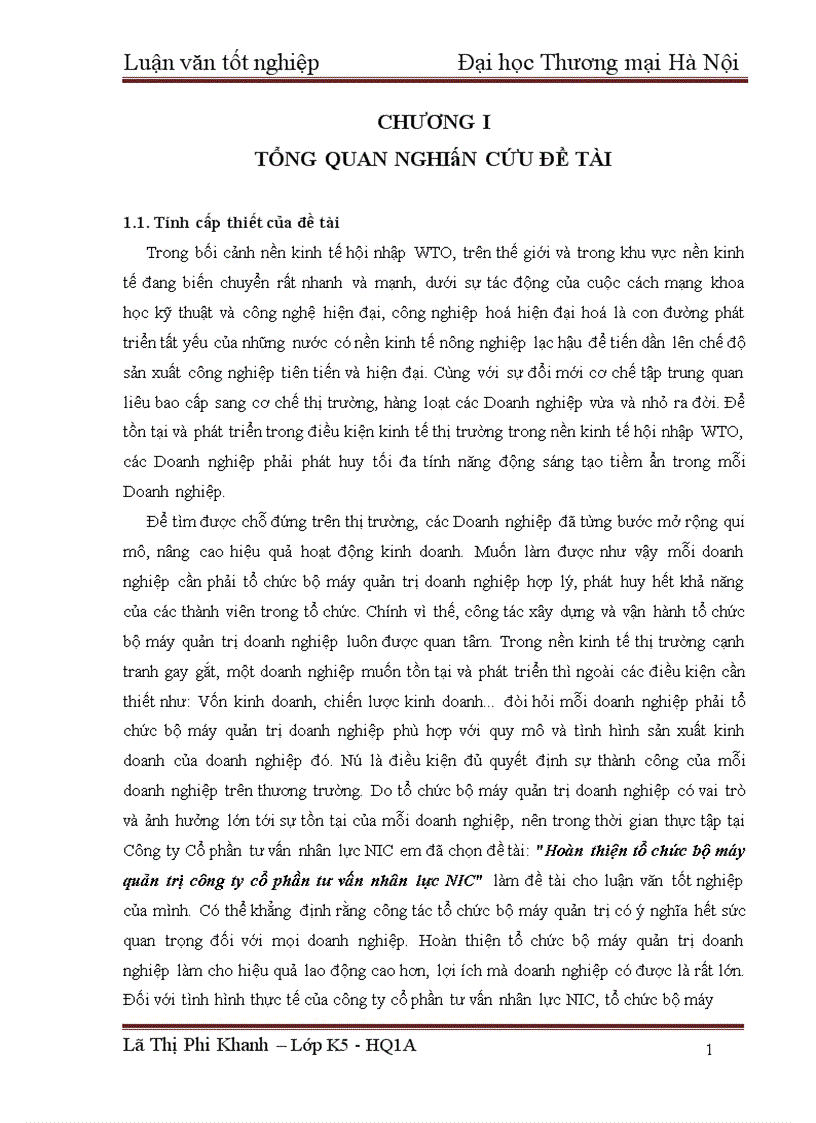 image for page Hoàn thiện tổ chức bộ máy quản trị công ty cổ phần tư vấn nhân lực NIC 1