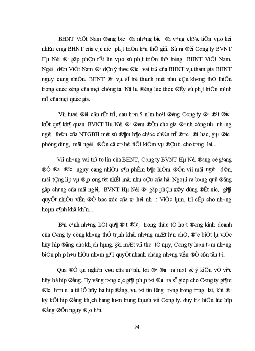 image for page Vấn đề hủy hợp đồng BHNT và các biện pháp hạn chế tình trạng hủy hợp đồng tại Công ty Bảo Việt Nhân thọ Hà Nội 1
