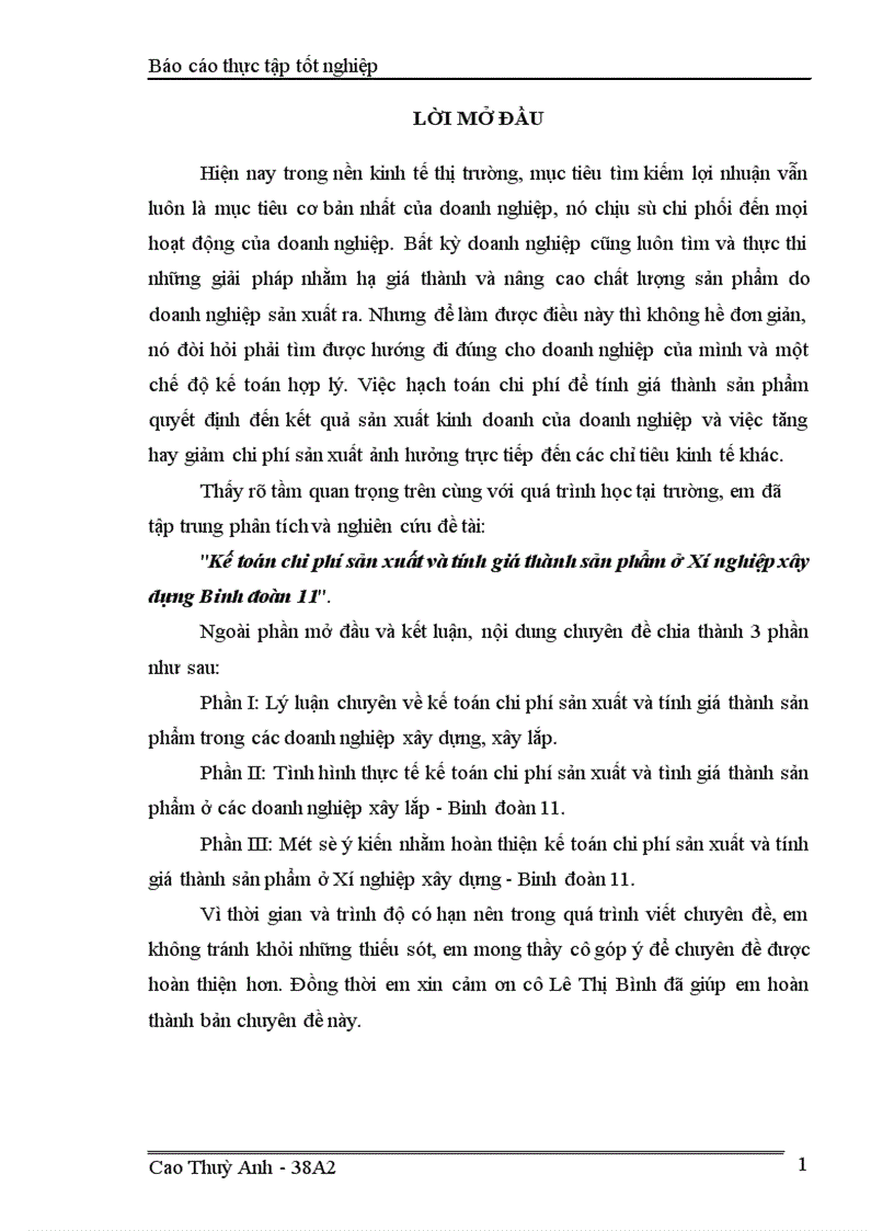 image for page Kế toán chi phí sản xuất và tính giá thành sản phẩm ở Xí nghiệp xây dựng Binh đoàn 11 1