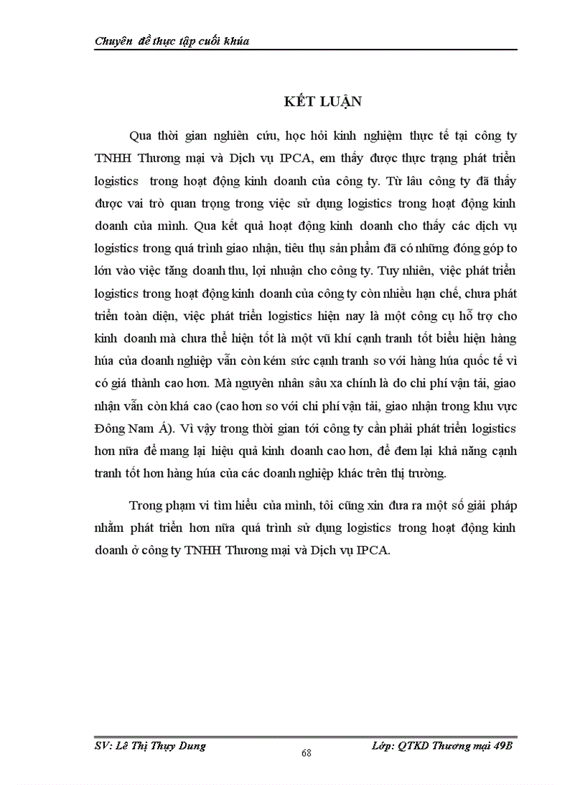 image for page Phát triển logistics trong hoạt động kinh doanh của công ty TNHH Thương mại và dịch vụ IPCA