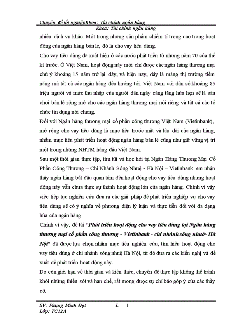 image for page Phát triển hoạt động cho vay tiêu dùng tại Ngân hàng thương mại cổ phần công thương Vietinbank chi nhánh sông nhuê Hà Nội