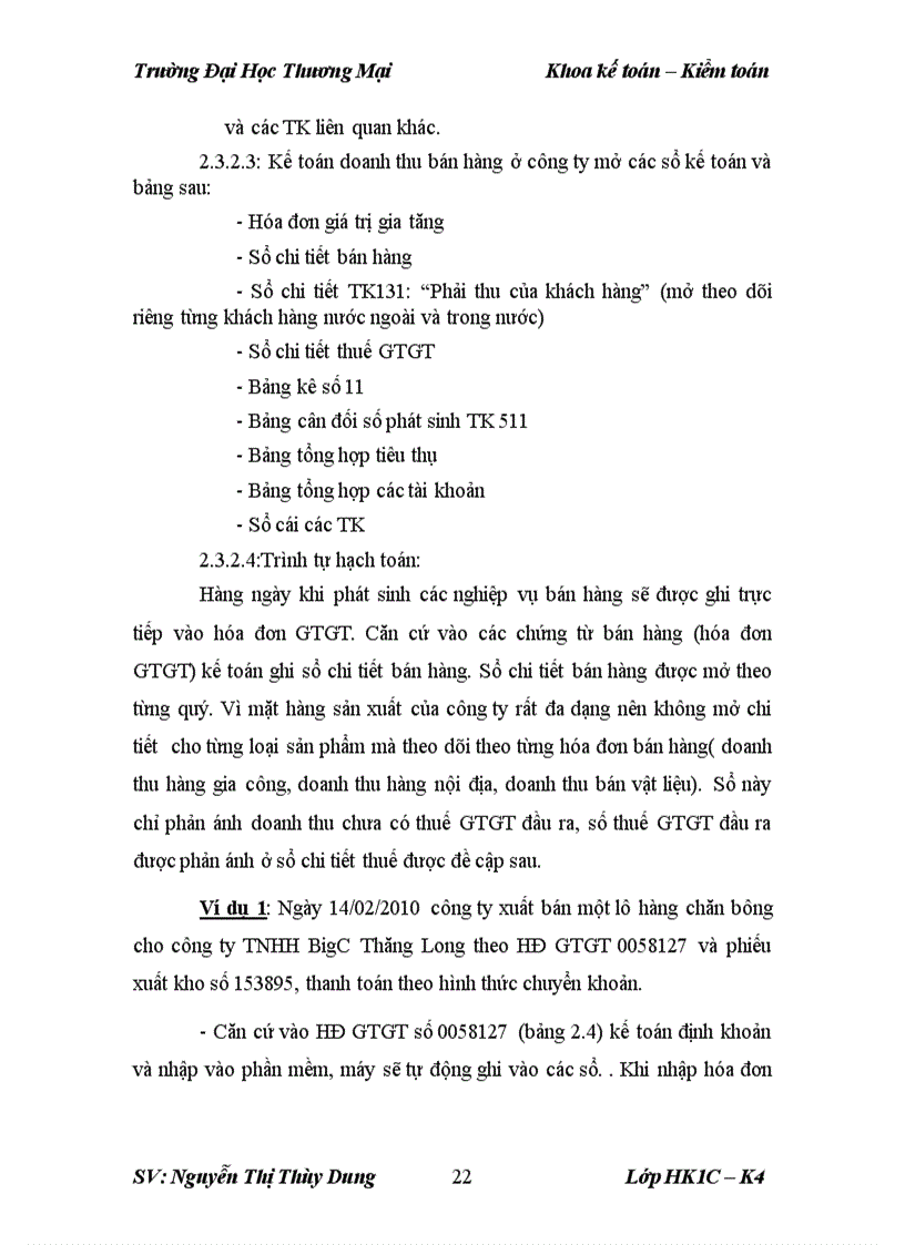image for page Kế toán bán hàng mặt hàng chăn bông tại công ty cổ phần may sông Hồng Nam Định 1