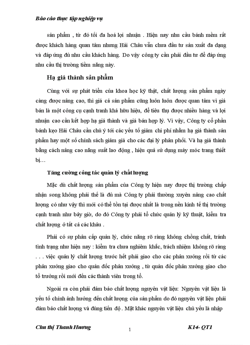 image for page Báo cáo thực tập tổng hợp tại công ty cổ phần bánh kẹo Hải Châu