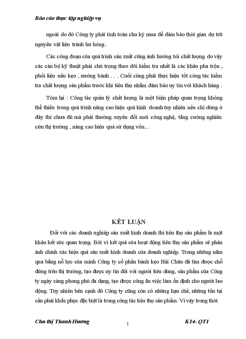 image for page Báo cáo thực tập tổng hợp tại công ty cổ phần bánh kẹo Hải Châu