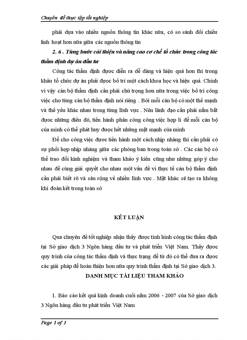 image for page Thẩm định dự án tại sở giao dịch 3 ngân hàng đầu tư và phát triển Việt Nam Thực trạng và giải pháp 1