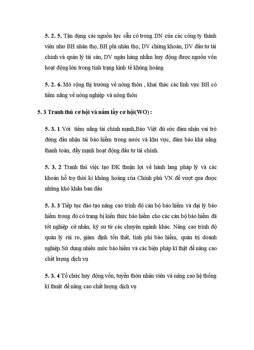 image for page Phân tích môi trường kinh doanh bảo hiểm của Việt Nam Tập đoàn Bảo Việt bằng mô hình SWOT để đưa ra phương hướng chiến lược kinh doanh