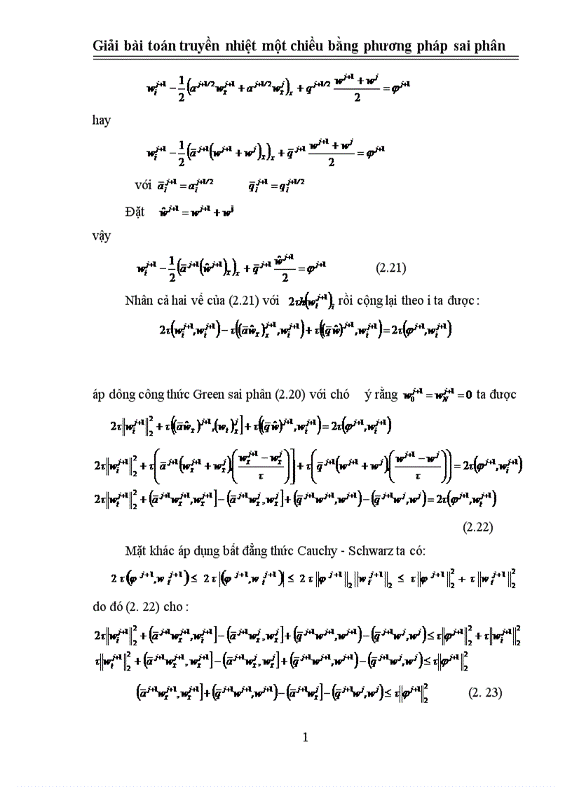 image for page Giải bài toán truyền nhiệt một chiều bằng phương pháp sai phân 1
