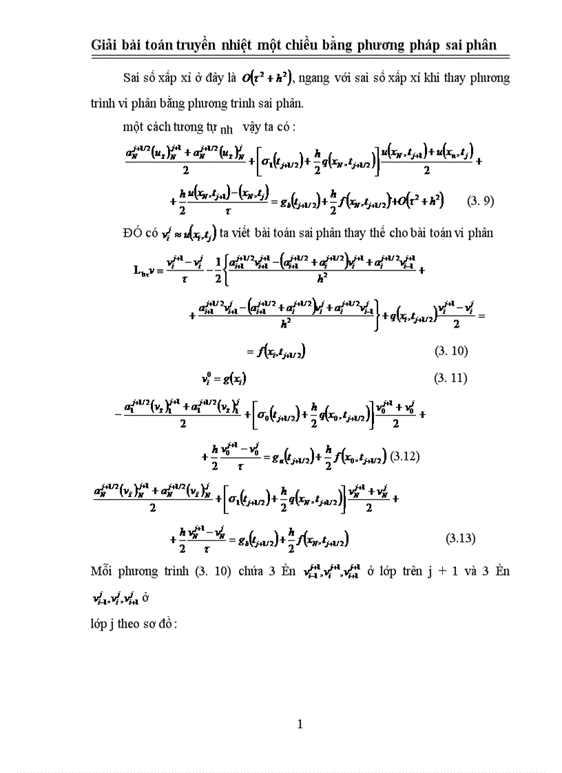 image for page Giải bài toán truyền nhiệt một chiều bằng phương pháp sai phân 1
