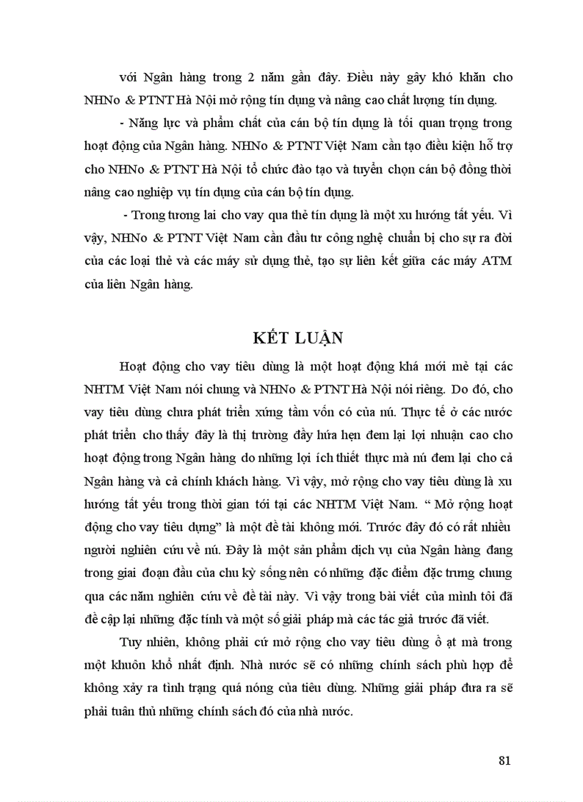 image for page Thực trạng cho vay tiêu dùng tại nhno ptnt hà nội