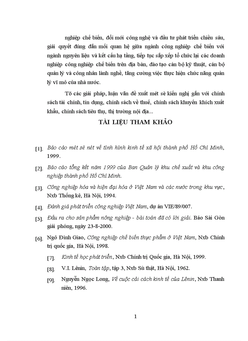 image for page Phát triển công nghiệp chế biến nông lâm sản ở thành phố Hồ Chí Minh 1