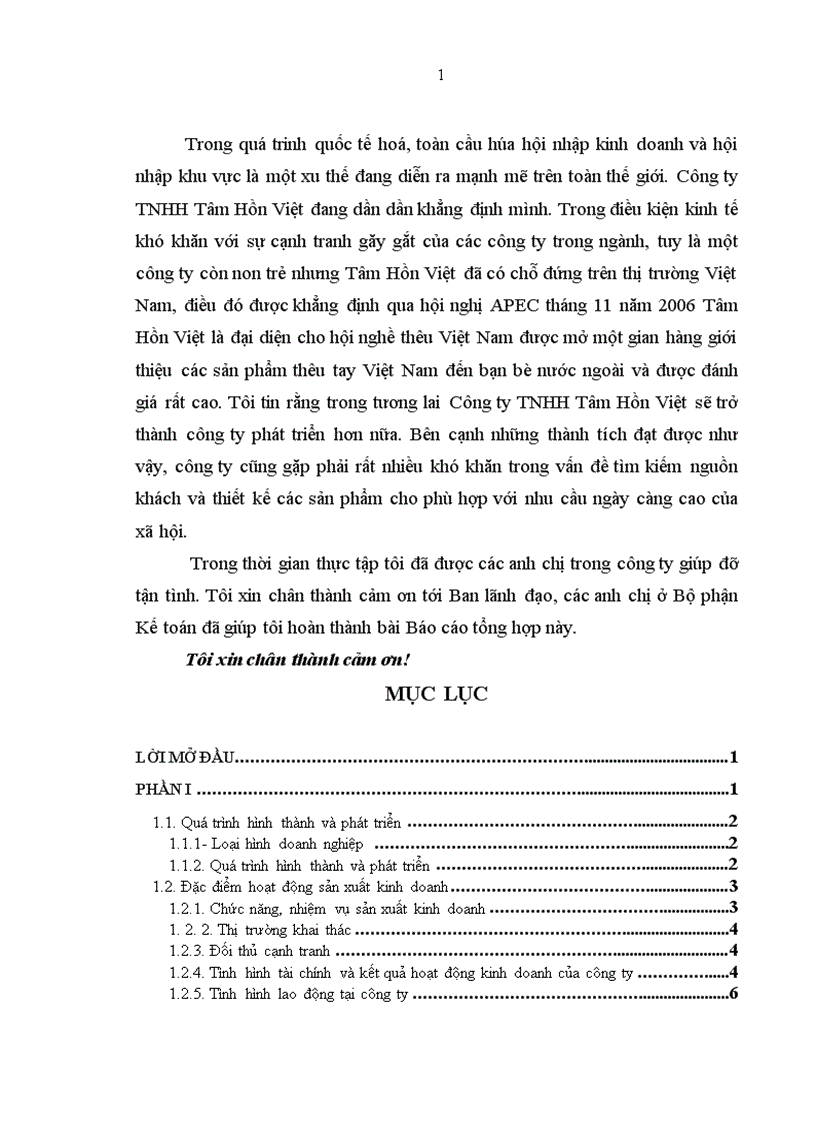 image for page Báo cáo thực tập tổng hợp tại công ty TNHH Tâm Hồn Việt