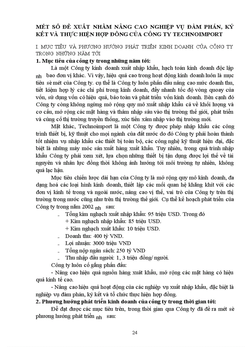 image for page Thực trạng đàm phán ký kết và tổ chức thực hiện hợp đồng của công ty Technoimport