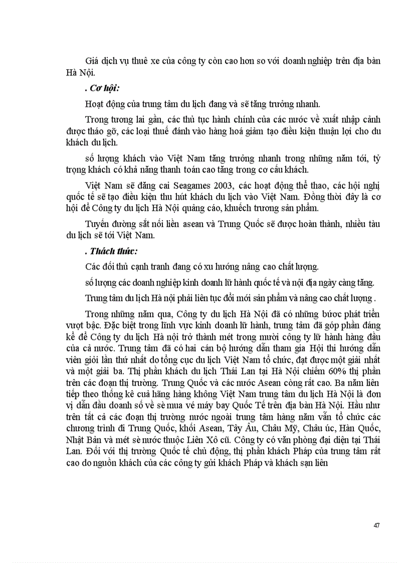 image for page Vận dụng các chính sách Marketing mix tại Trung tâm Du lịch Hà Nội 1