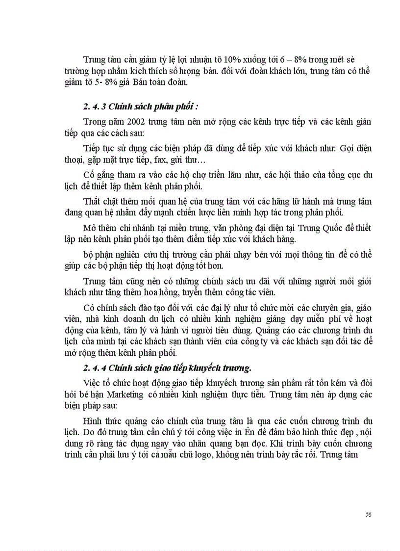 image for page Vận dụng các chính sách Marketing mix tại Trung tâm Du lịch Hà Nội 1