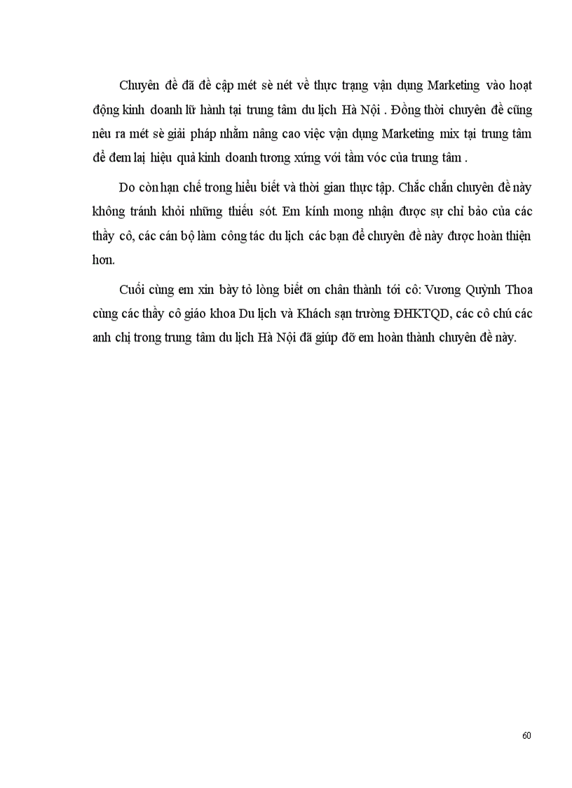 image for page Vận dụng các chính sách Marketing mix tại Trung tâm Du lịch Hà Nội 1