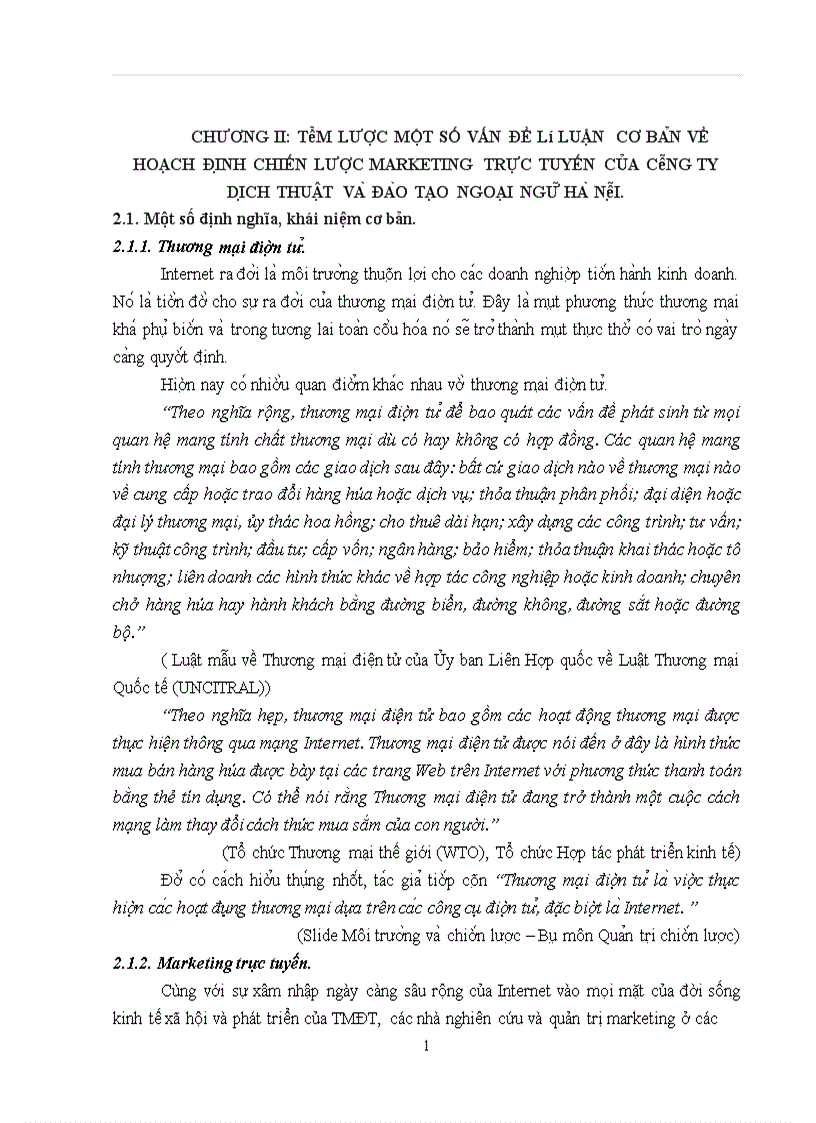 image for page Hoa ch đi nh chiê n lươ c Marketing trư c tuyê n cu a Công ty Di ch thuâ t va Đa o ta o ngoa i ngư Ha Nô i