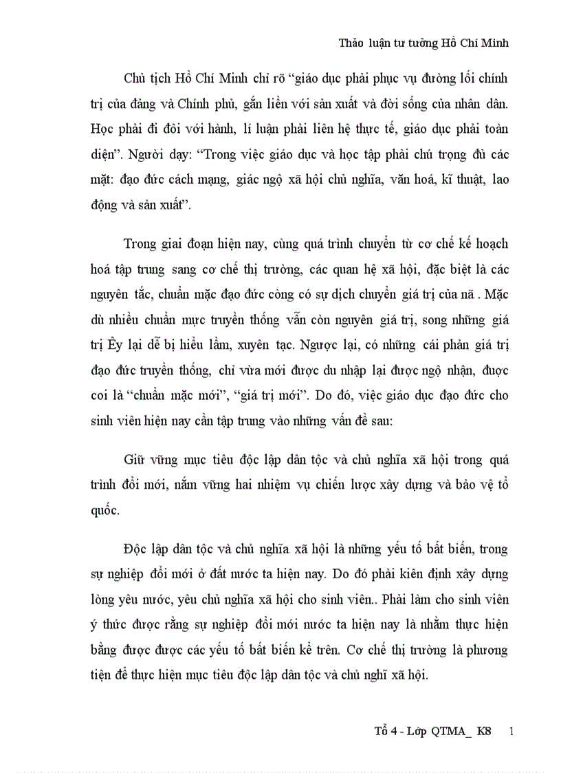 image for page Vị trí vai trò đạo đức trong tư tưởng HCM và liên hệ thực tiễn