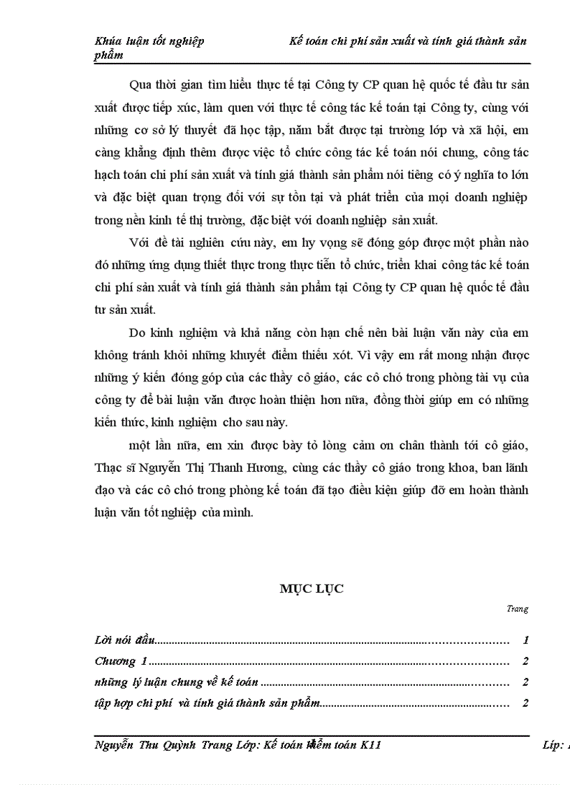 image for page Kế toán chi phí sản xuất và tính giá thành sản phẩm tại Công ty cổ phần Quan hệ quốc tế đầu tư sản xuất 1