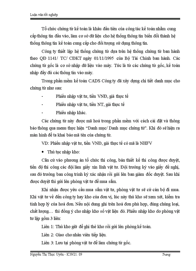 image for page Tổ chức công tác kế toán nguyên vật liệu ở Công ty xây dựng số 8 Thăng Long 1