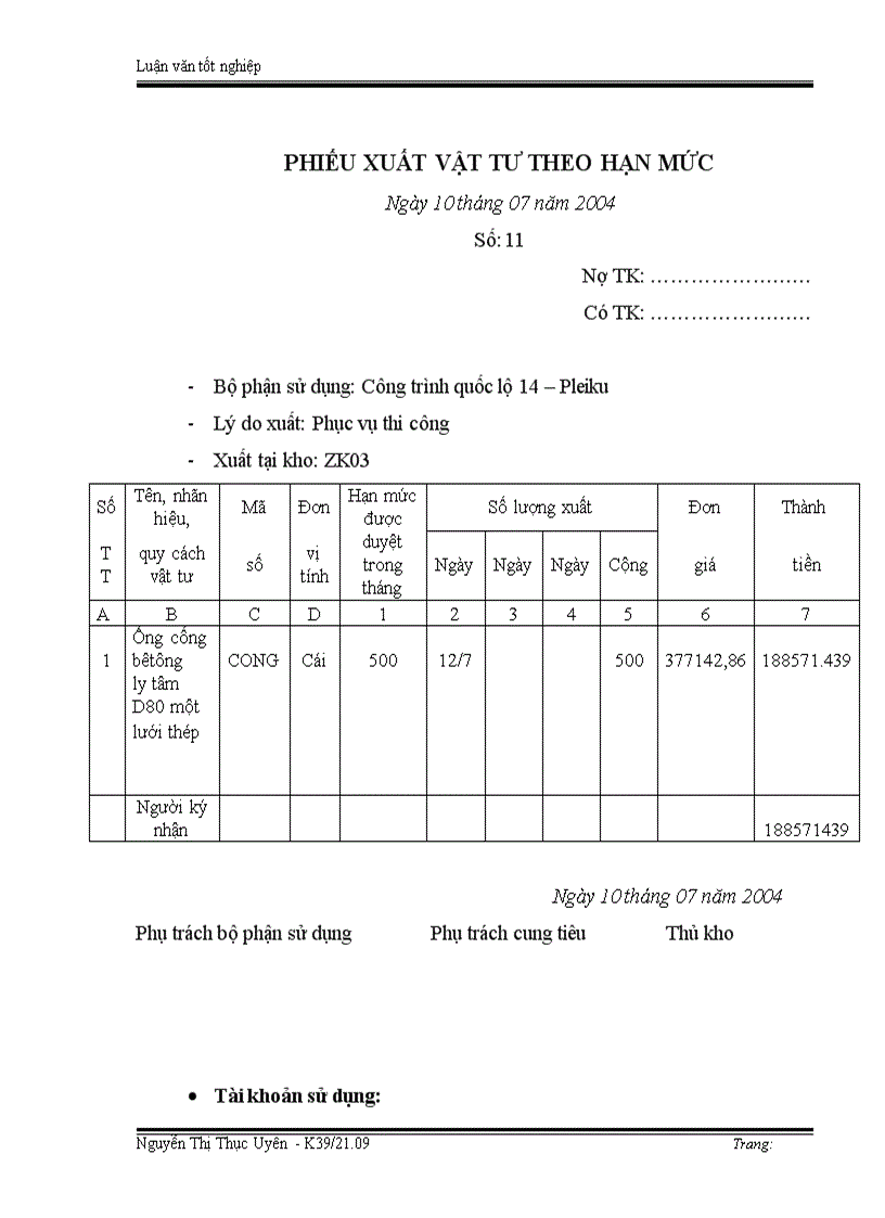 image for page Tổ chức công tác kế toán nguyên vật liệu ở Công ty xây dựng số 8 Thăng Long 1