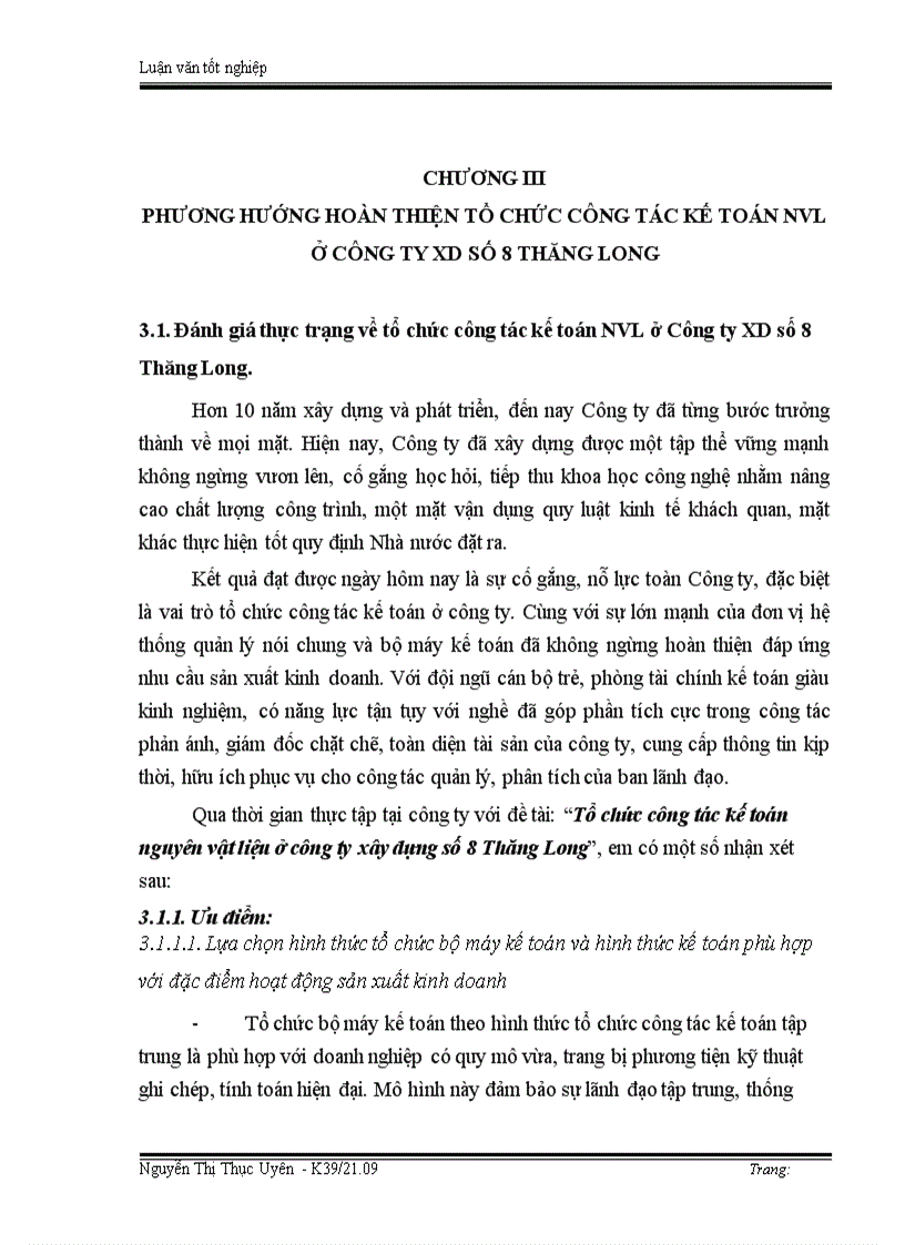 image for page Tổ chức công tác kế toán nguyên vật liệu ở Công ty xây dựng số 8 Thăng Long 1