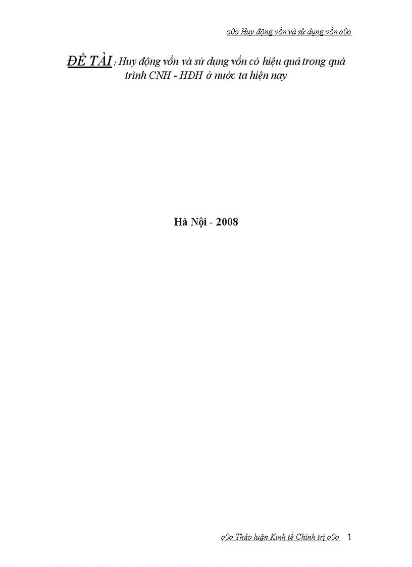 image for page Huy động vốn và sử dụng vốn có hiệu quả trong quá trình CNH HĐH ở nước ta hiện nay