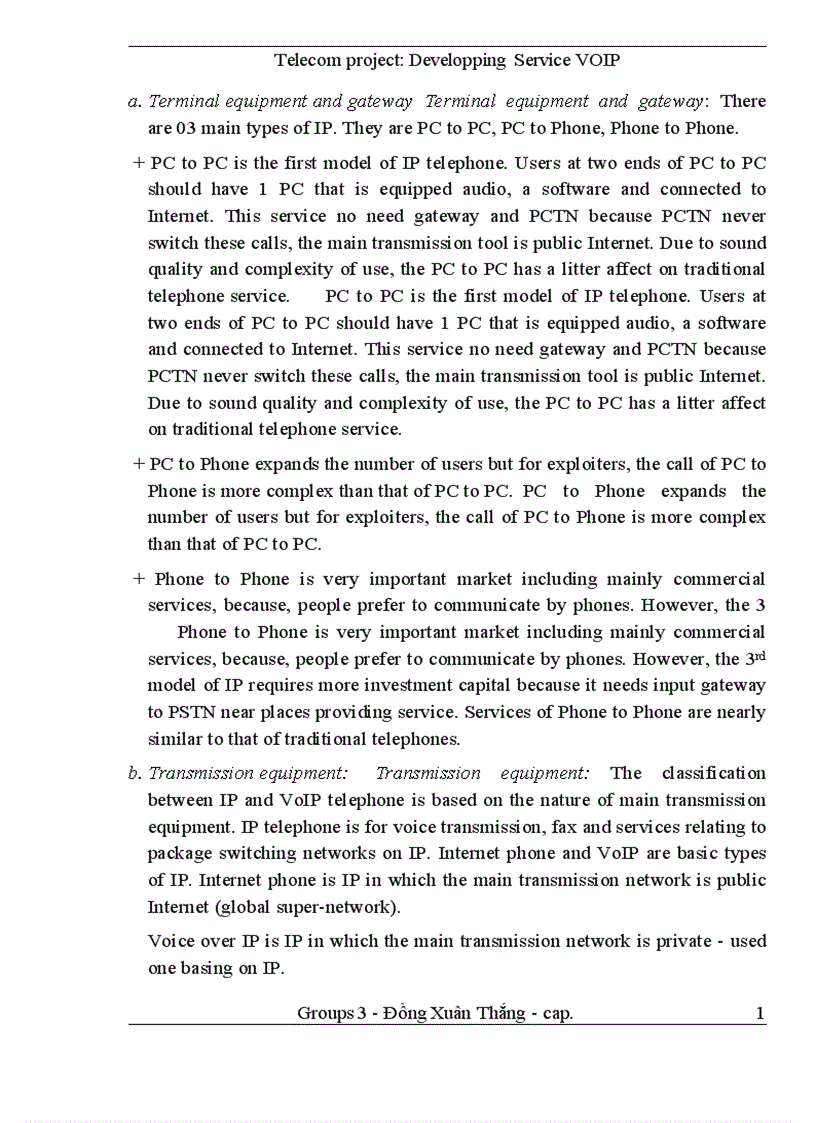 image for page Telecom project Developping Service VOIP