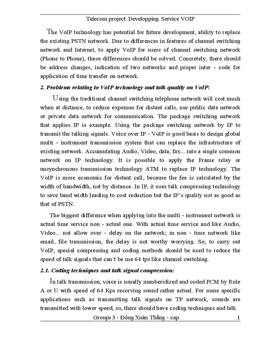 image for page Telecom project Developping Service VOIP