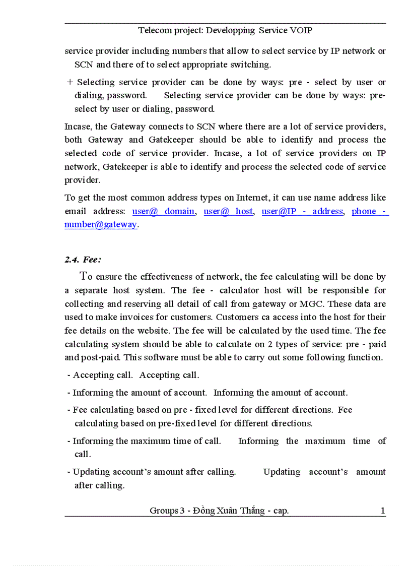 image for page Telecom project Developping Service VOIP