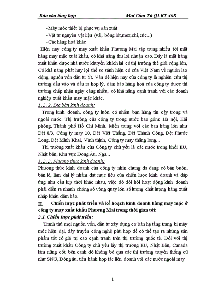 image for page Báo cáo tổng hợp về Công ty may xuất khẩu Phương Mai