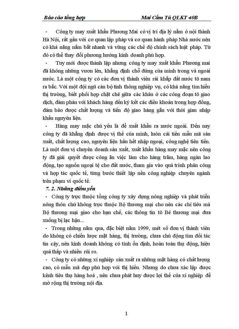 image for page Báo cáo tổng hợp về Công ty may xuất khẩu Phương Mai