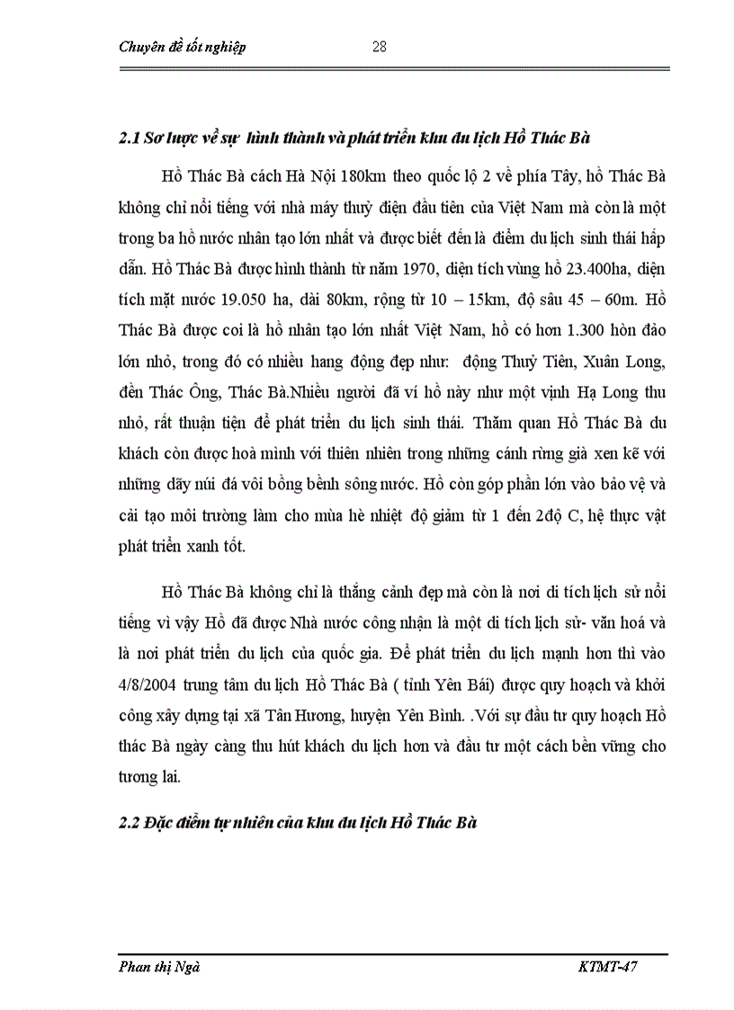 image for page Lượng giá giá trị cảnh quan khu du lịch hồ Thác Bà bằng phương pháp chi phí du lịch