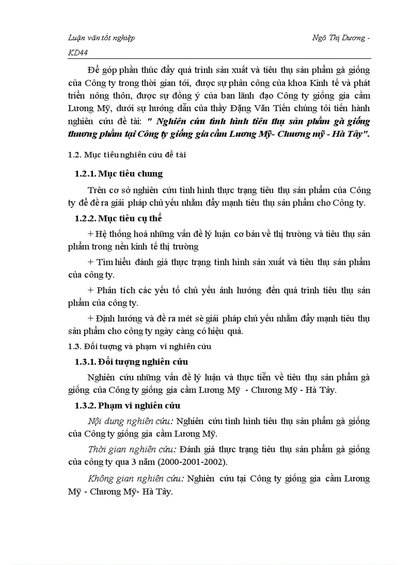 image for page Nghiên cứu tình hình tiêu thụ sản phẩm gà giống thương phẩm tại Công ty giống gia cầm Lương Mỹ Chương mỹ Hà Tây