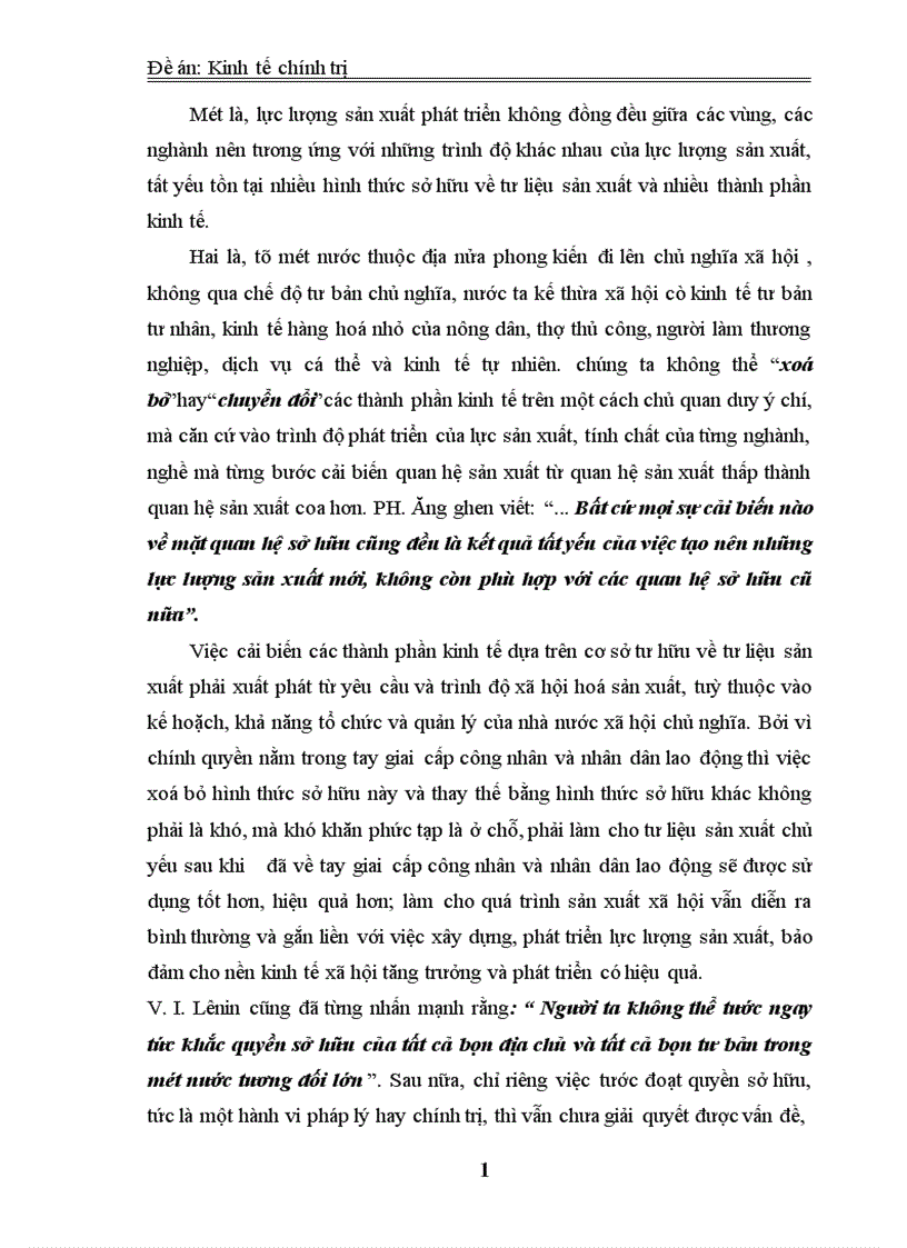 image for page Phân tích cơ cấu kinh tế nhiều thành phần ở nước ta mà Đại hội Đảng IX đã nêu và ích lợi của việc sử dụng nó vào việc phát triển kinh tế xã hội trong thời kỳ quá độ lên CNXH ở Việt Nam