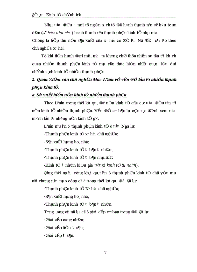 image for page Phân tích cơ cấu kinh tế nhiều thành phần ở nước ta mà Đại hội Đảng IX đã nêu và ích lợi của việc sử dụng nó vào việc phát triển kinh tế xã hội trong thời kỳ quá độ lên CNXH ở Việt Nam