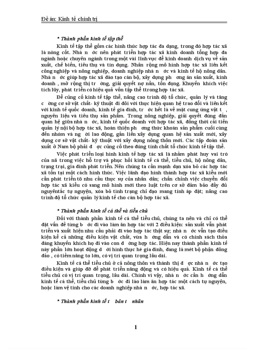 image for page Phân tích cơ cấu kinh tế nhiều thành phần ở nước ta mà Đại hội Đảng IX đã nêu và ích lợi của việc sử dụng nó vào việc phát triển kinh tế xã hội trong thời kỳ quá độ lên CNXH ở Việt Nam