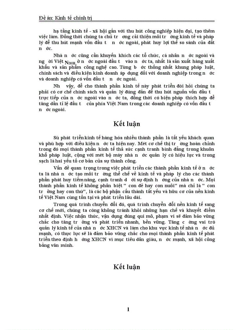 image for page Phân tích cơ cấu kinh tế nhiều thành phần ở nước ta mà Đại hội Đảng IX đã nêu và ích lợi của việc sử dụng nó vào việc phát triển kinh tế xã hội trong thời kỳ quá độ lên CNXH ở Việt Nam