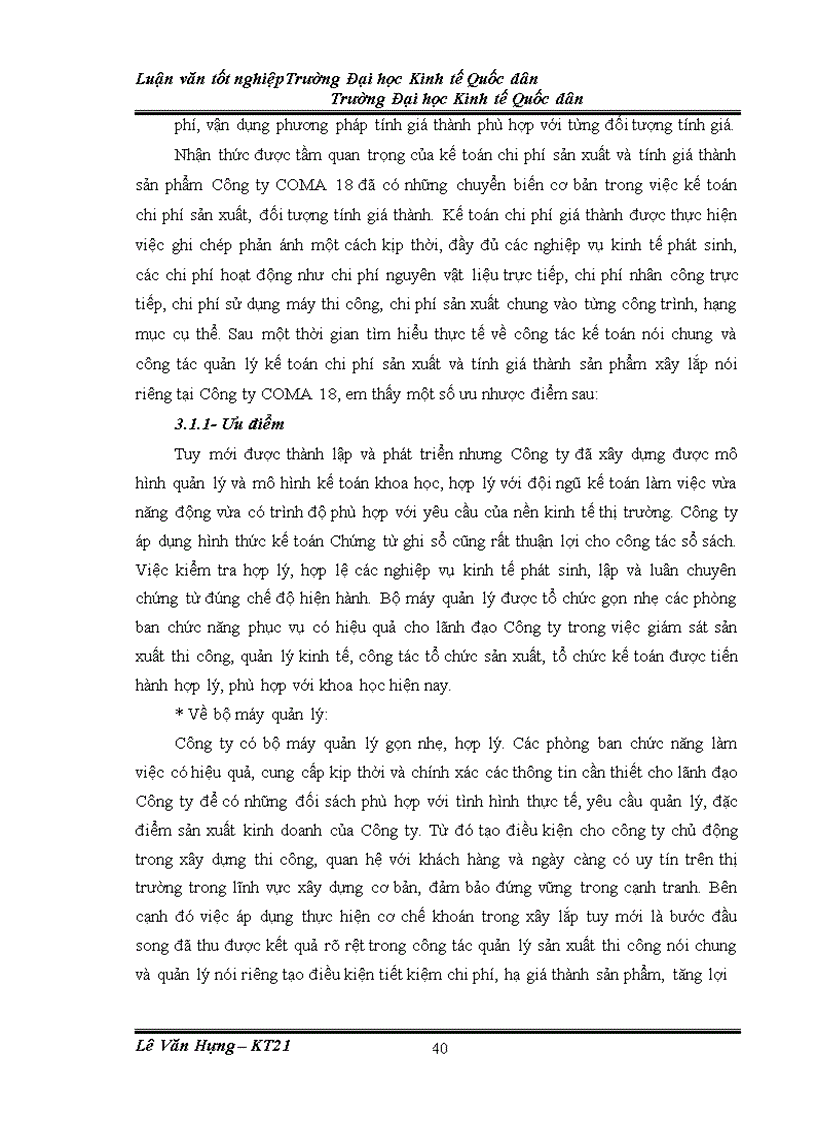 image for page Tổ chức kế toán chi phí sản xuất và tính giá thành sản phẩm xây lắp tại Công ty Cổ phần cơ khí xây dựng số 18 COMA18