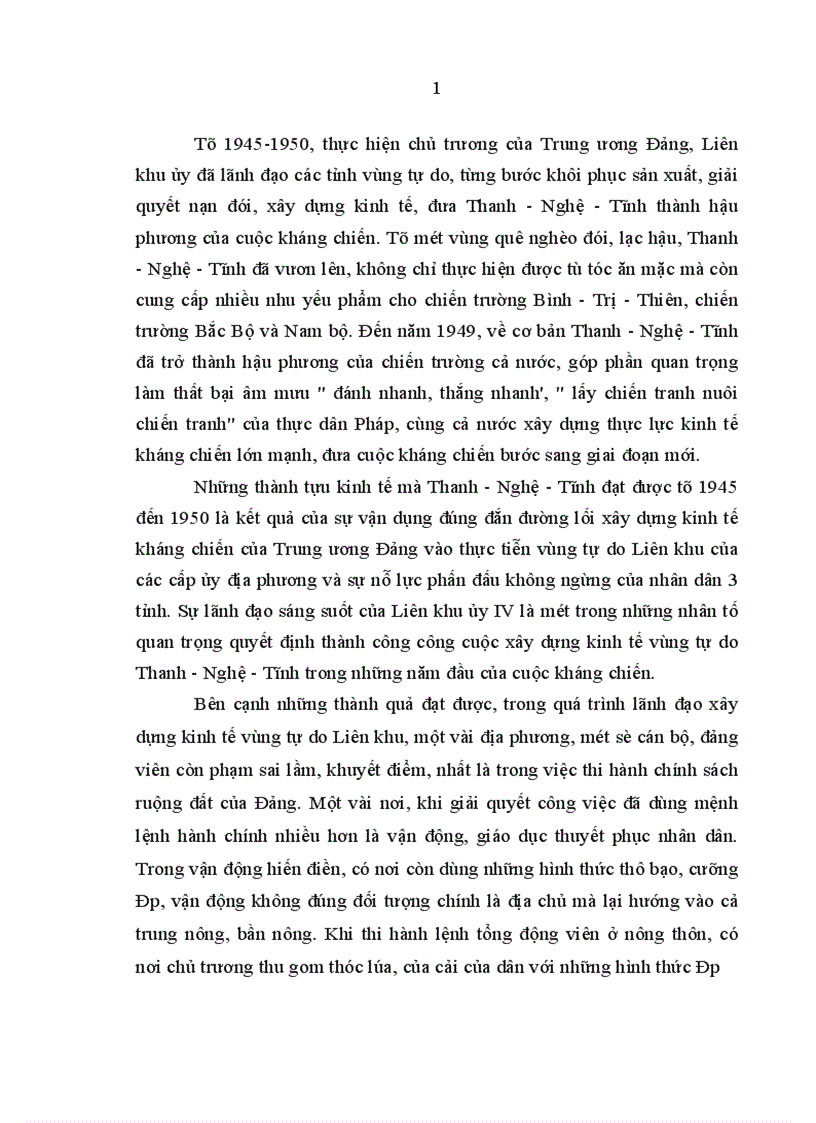 image for page Đảng bộ Liên khu IV lãnh đạo xây dựng kinh tế trong kháng chiến chống thực dân Pháp 1945 1954