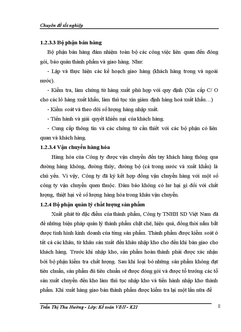 image for page Hoàn thiện kế toán bán hàng tại Công ty TNHH SD Việt Nam 1