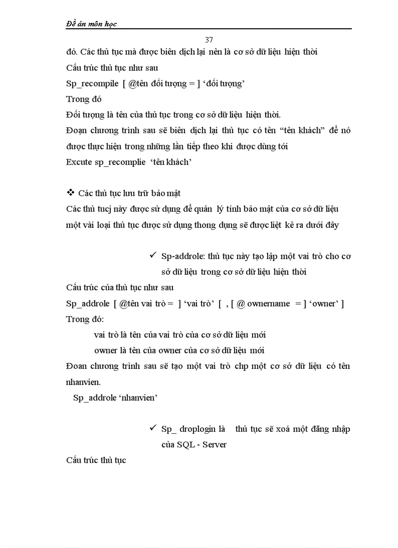 image for page Đề án môn học T QL với thủ tục lưu trữ Stored Procedure và Trigger