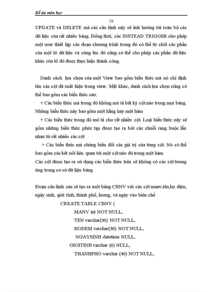 image for page Đề án môn học T QL với thủ tục lưu trữ Stored Procedure và Trigger