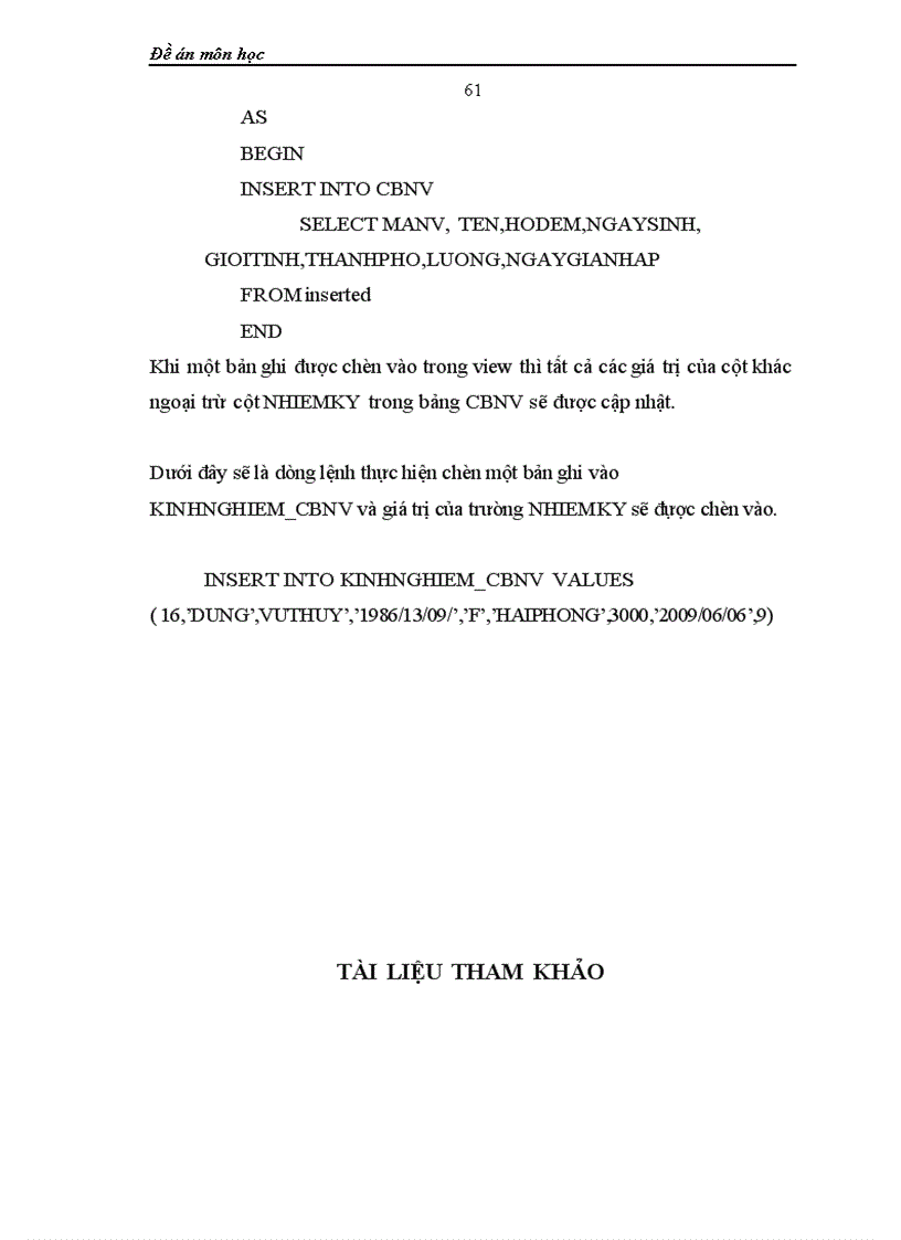 image for page Đề án môn học T QL với thủ tục lưu trữ Stored Procedure và Trigger