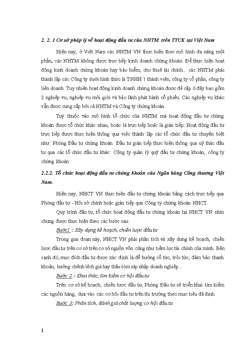 image for page Tăng cường hoạt động đầu tư của ngân hàng công thương Việt Nam trên thị trường chứng khoán