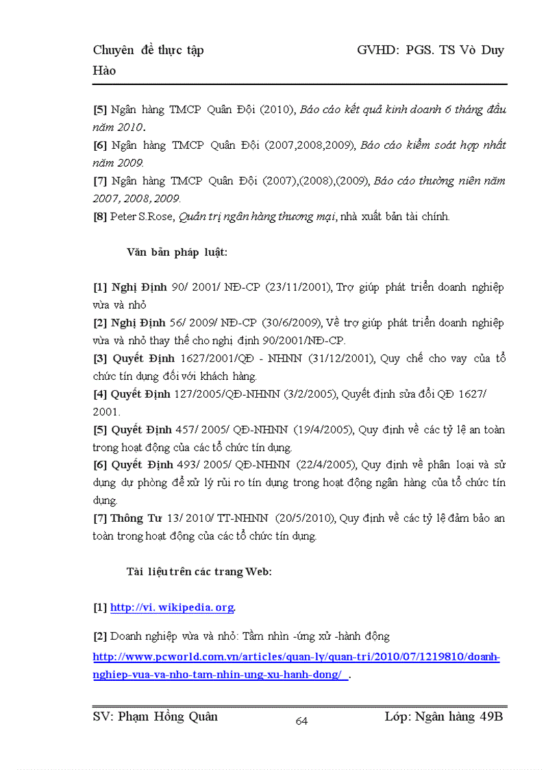 image for page Nâng cao hiệu quả tín dụng đối với doanh nghiệp vừa và nhỏ tại Ngân hàng TMCP Quân Đội 1