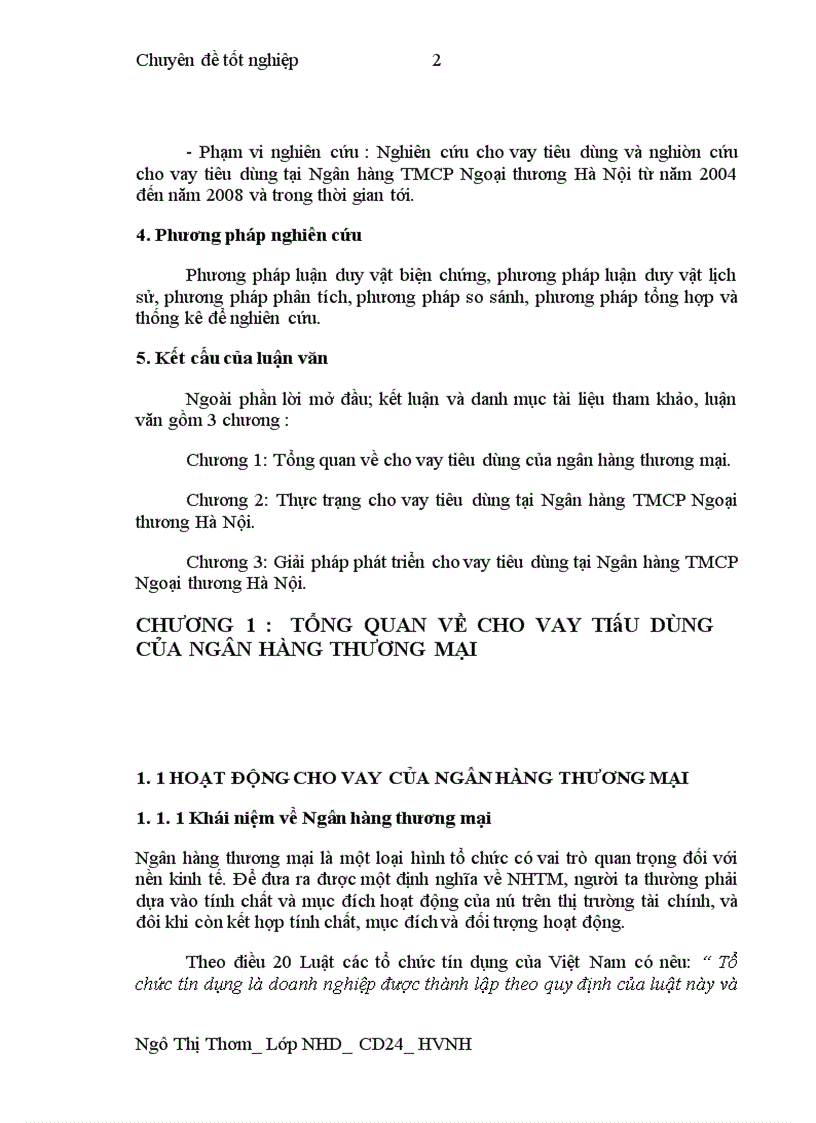 image for page Phát triển Cho vay tiêu dùng tại Ngân hàng TMCP Ngoại thương Hà Nội