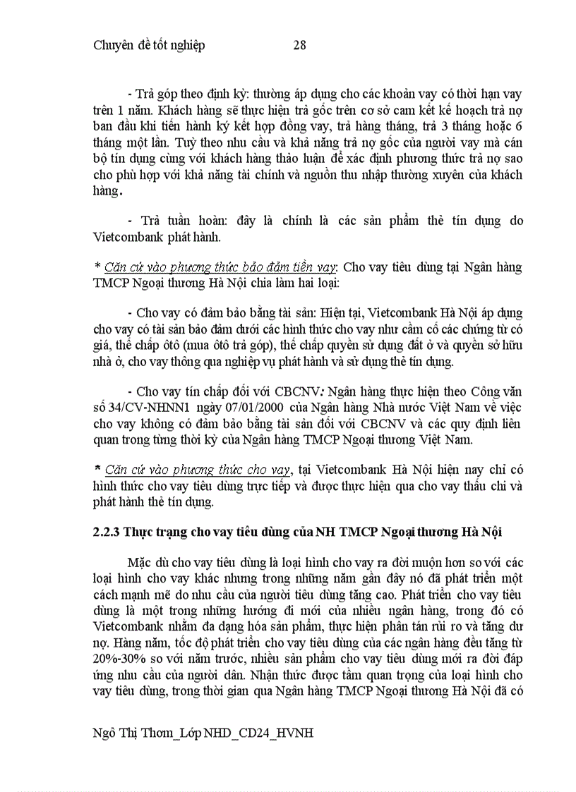 image for page Phát triển Cho vay tiêu dùng tại Ngân hàng TMCP Ngoại thương Hà Nội