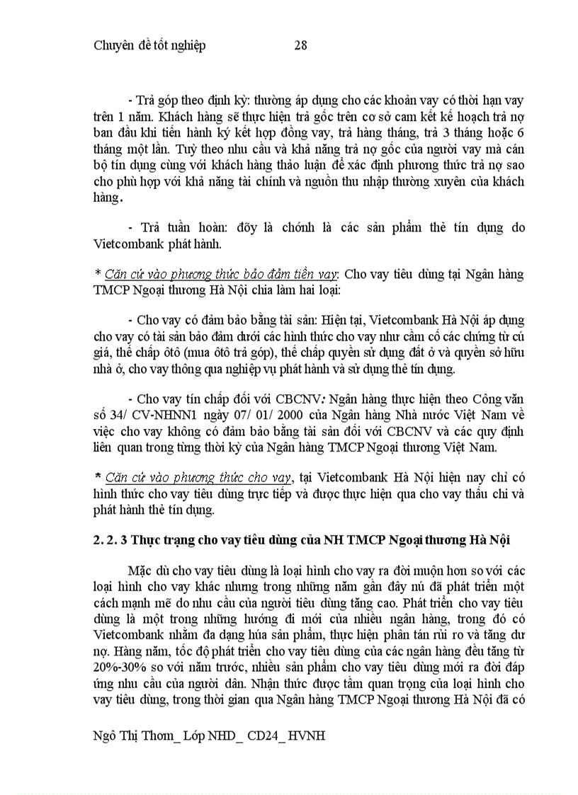 image for page Phát triển Cho vay tiêu dùng tại Ngân hàng TMCP Ngoại thương Hà Nội