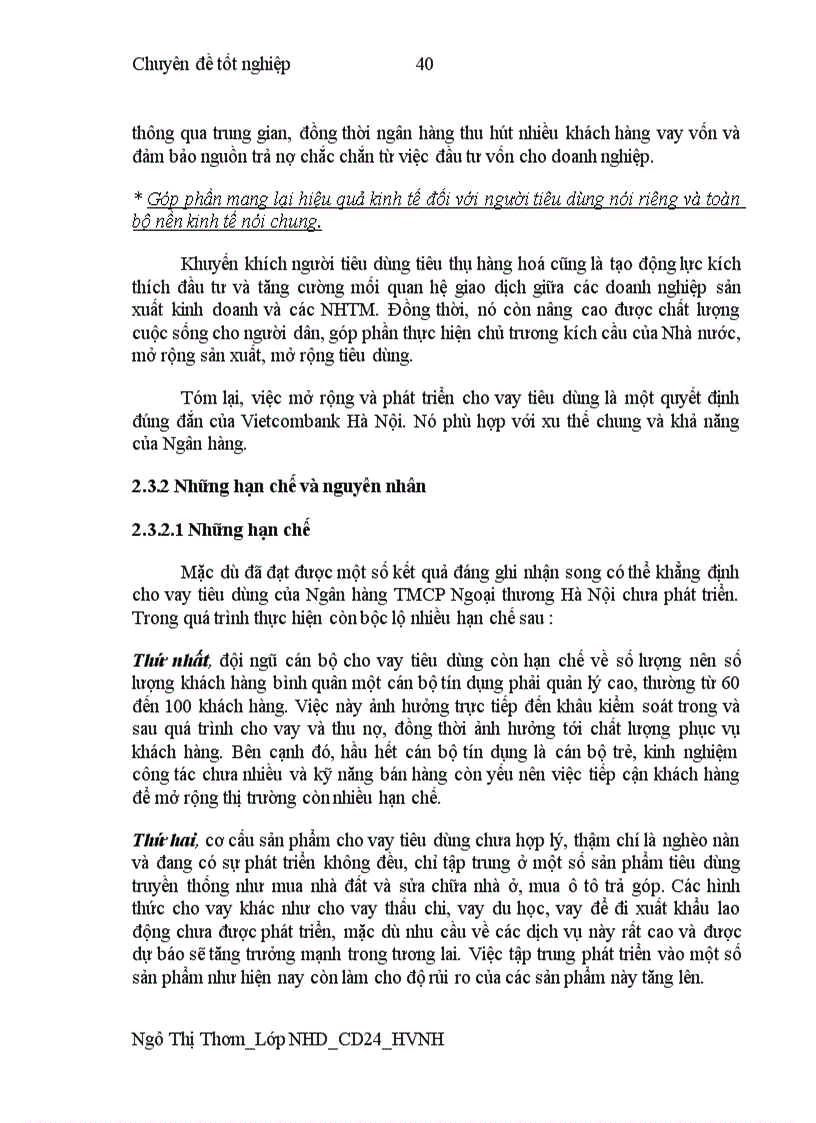 image for page Phát triển Cho vay tiêu dùng tại Ngân hàng TMCP Ngoại thương Hà Nội