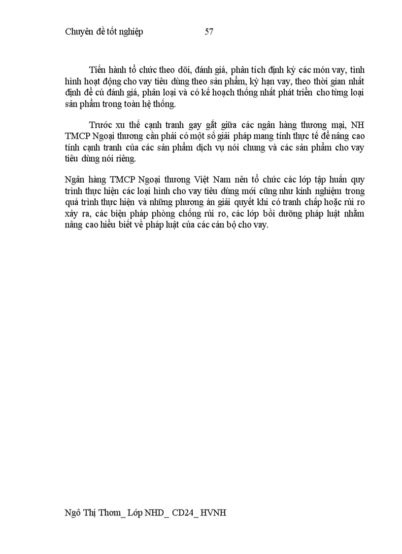 image for page Phát triển Cho vay tiêu dùng tại Ngân hàng TMCP Ngoại thương Hà Nội